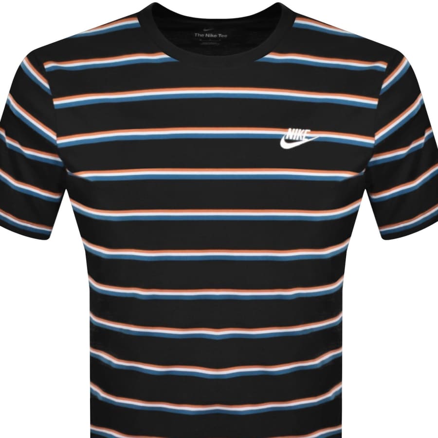 Nike Club Stripe T Shirt Black